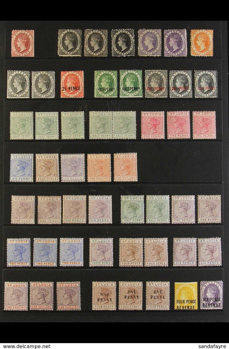 1863-98 QUEEN VICTORIA ISSUES A Mint Or Unused Selection Which Includes 1863 (1d) Lake, 1864-76 (1d) Black Perf 12½ Rang - Ste Lucie (...-1978)