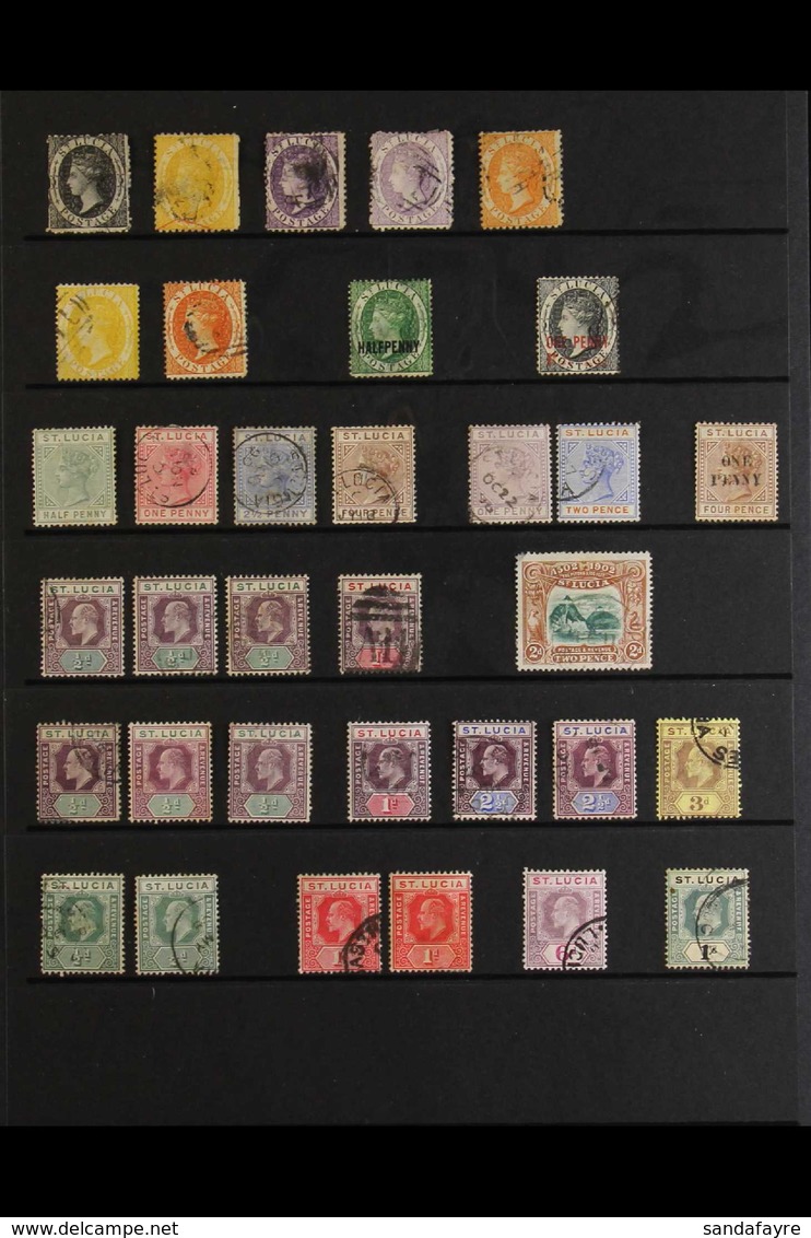 1864-1963 USED COLLECTION A Most Useful, Used Collection Presented On A Series Of Stock Pages & Includes 1864-76 CC Wmk  - Ste Lucie (...-1978)