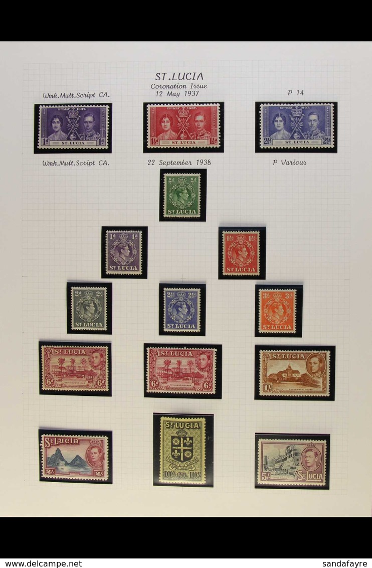 1937-52 KGVI FINE MINT COLLECTION Almost A Complete Basic Run For The Period, Missing 1947 2½d Violet & 1949 $2.40, Incl - Ste Lucie (...-1978)