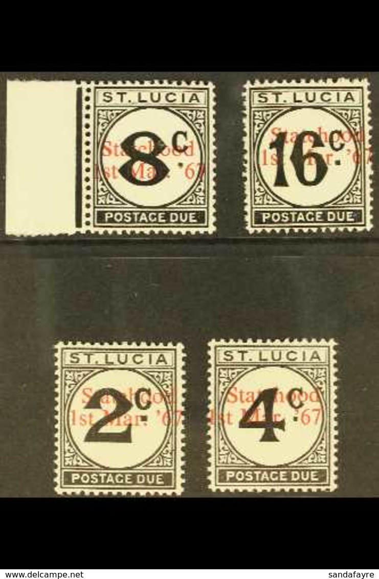 POSTAGE DUES 1967 Unissued "Statehood" Overprints Complete Set (see Note After SG D12), Never Hinged Mint, Fresh & Scarc - Ste Lucie (...-1978)