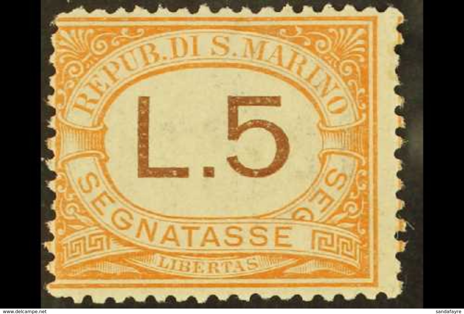 POSTAGE DUE 1925-39 5L Orange & Brown, Sass 26, SG D124, Never Hinged Mint For More Images, Please Visit Http://www.sand - Autres & Non Classés