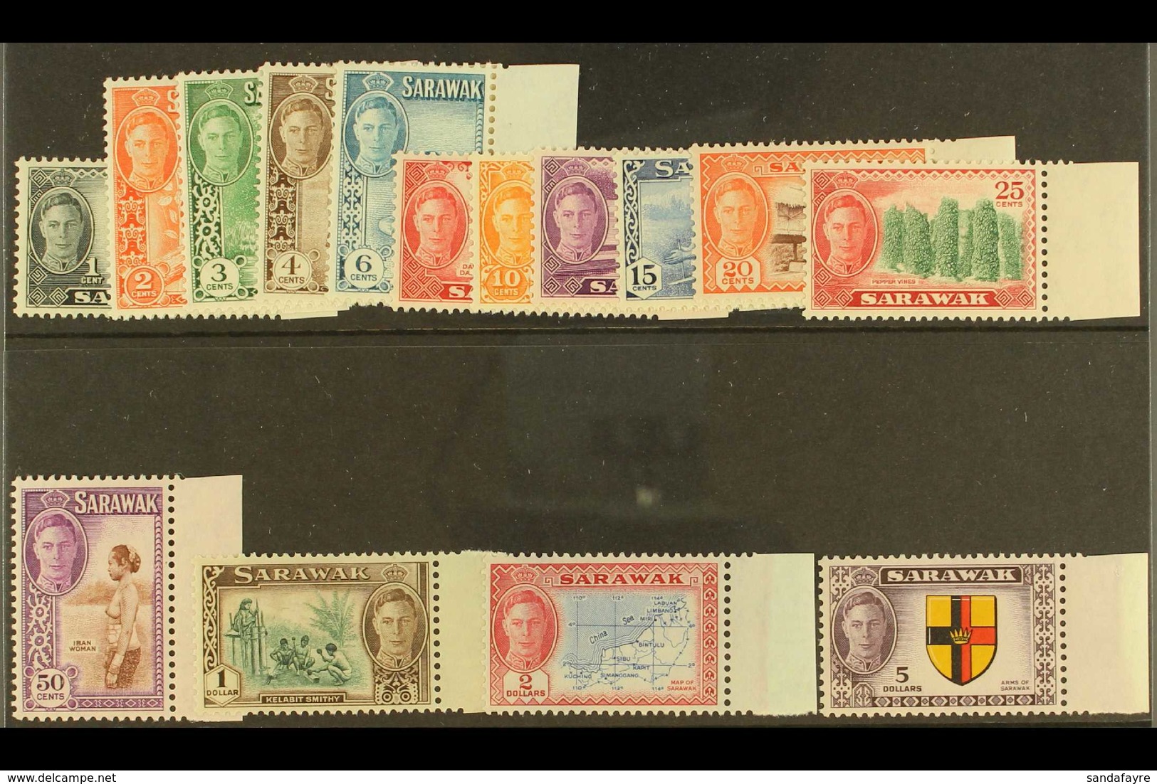 1950 KGVI Definitives Complete Set, SG 171/85, Never Hinged Mint Marginal Examples. Lovely! (15 Stamps) For More Images, - Sarawak (...-1963)