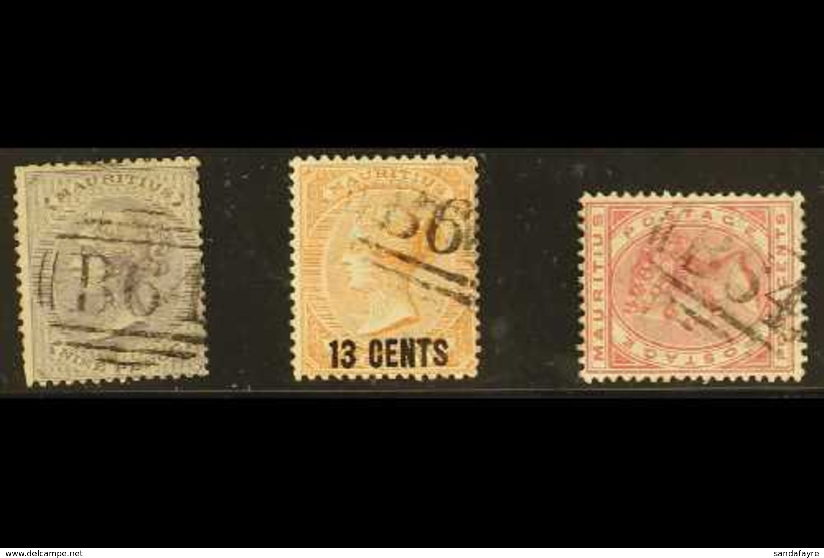 MAURITIUS USED IN SEYCHELLES Fine Used Selection With "B64" Cancels, Comprising 1860-63 9d Dull Purple (SG Z10), 1878 13 - Seychellen (...-1976)