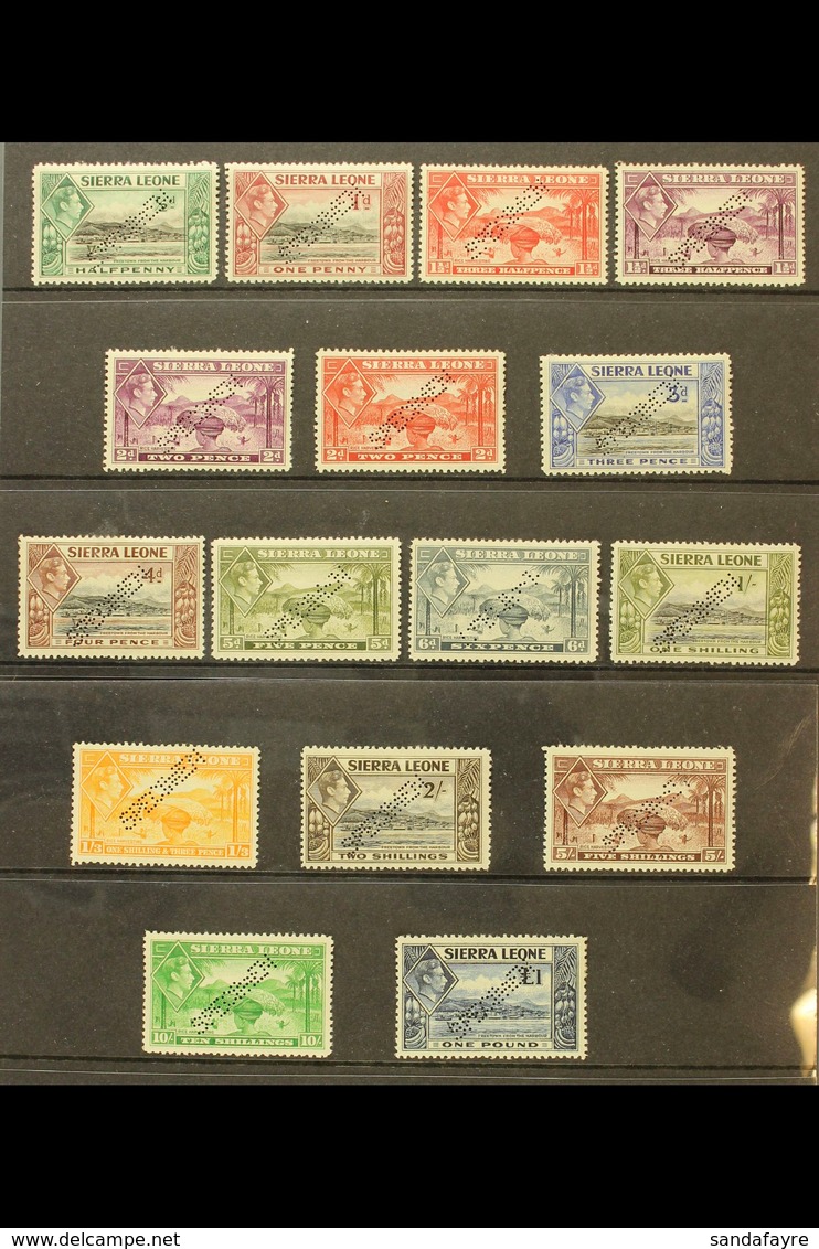 1938 Geo VI Set Complete, Perforated "Specimen", SG 188s/200s, Very Fine Mint. Scarce Set. (16 Stamps) For More Images,  - Sierra Leone (...-1960)