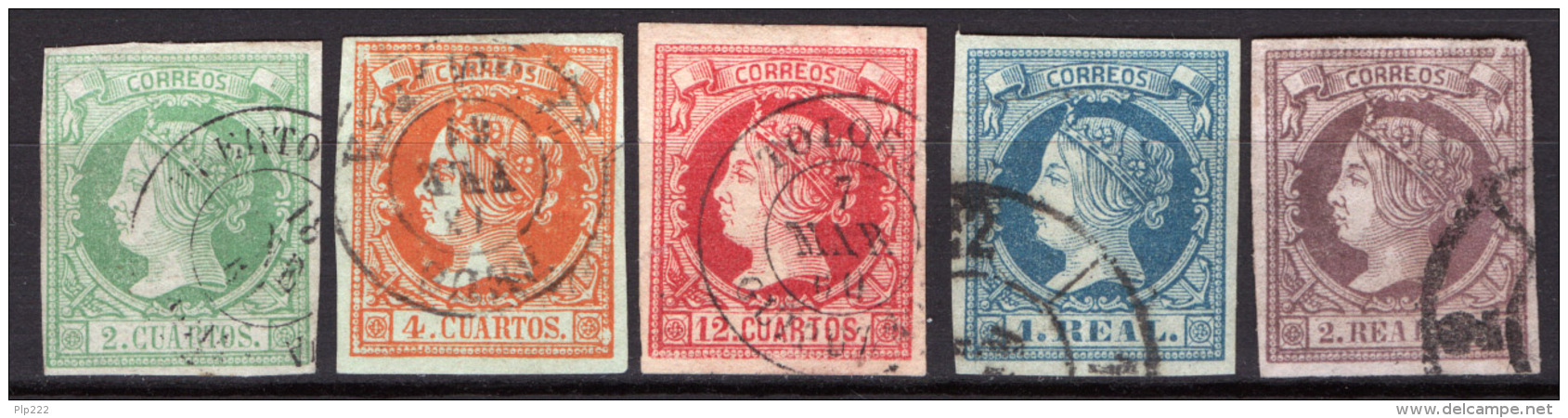 Spagna 1860 Unif.47/49,51/52 O/Used VF/F - Usati