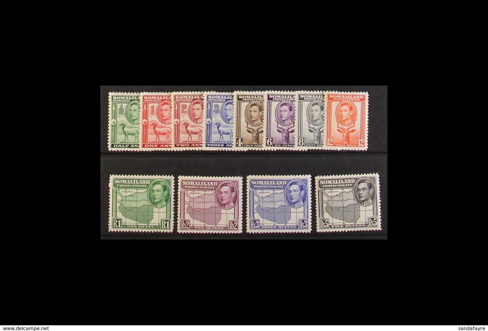 1938 Complete KGVI Set, SG 93/104, Fine Never Hinged Mint. (12 Stamps) For More Images, Please Visit Http://www.sandafay - Somaliland (Herrschaft ...-1959)