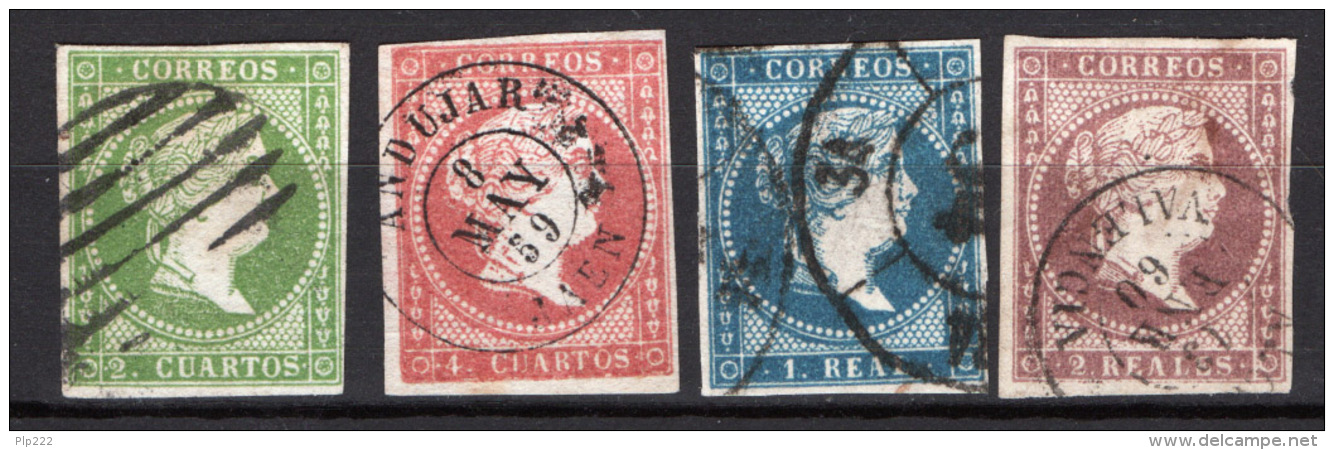 Spagna 1856 Unif.42,43,45,46 O/Used VF/F - Usati