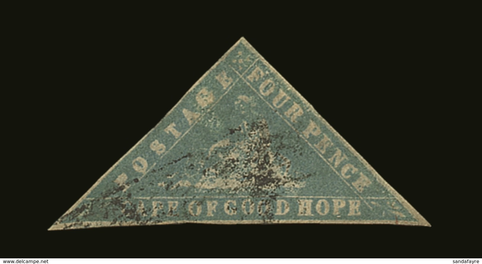 CAPE OF GOOD HOPE 1861 4d Pale Grey-blue "Woodblock" Triangular, SG 14a, Fine Used With Neat, Clear Margins All Round. S - Ohne Zuordnung