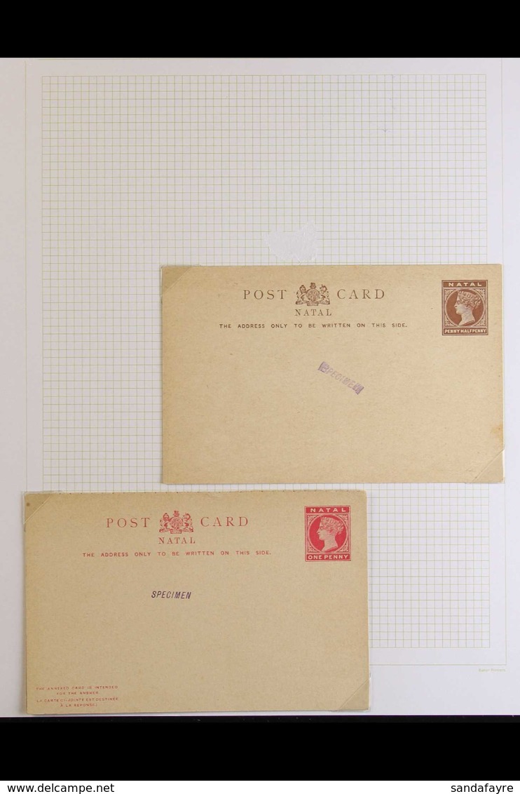 NATAL 1880-1910 POSTAL STATIONERY UNUSED COLLECTION, All Different With Cards, Covers, Registered Envelopes & Wrappers,  - Non Classés