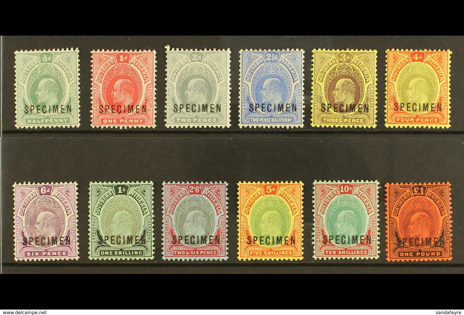 1907-11 Definitives Set Complete Overprinted "SPECIMEN", SG 33s/44s, Very Fine Mint (12 Stamps) For More Images, Please  - Nigeria (...-1960)