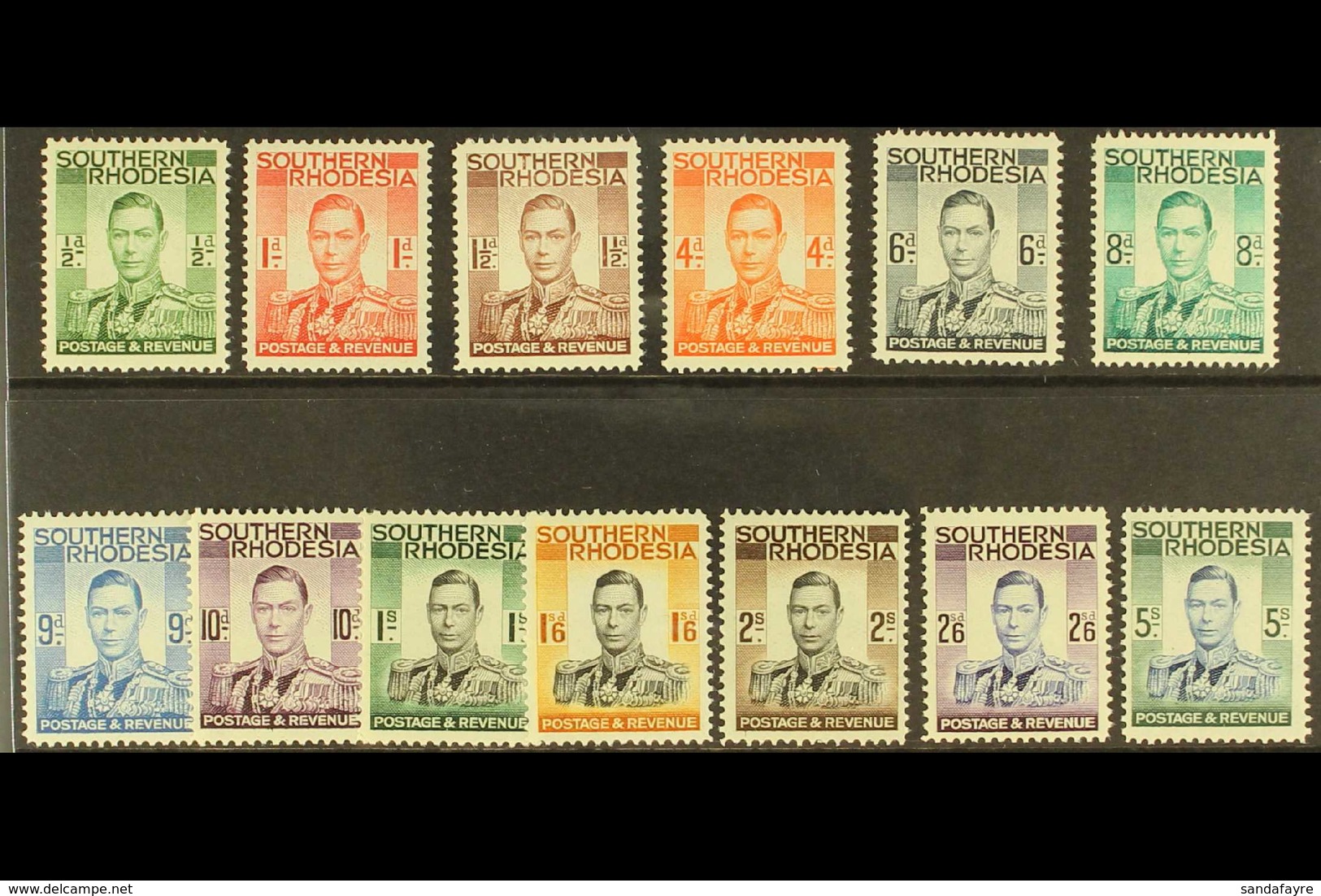 1937 KGVI Definitive Set, SG 40/52, Never Hinged Mint (13 Stamps) For More Images, Please Visit Http://www.sandafayre.co - Rhodésie Du Sud (...-1964)