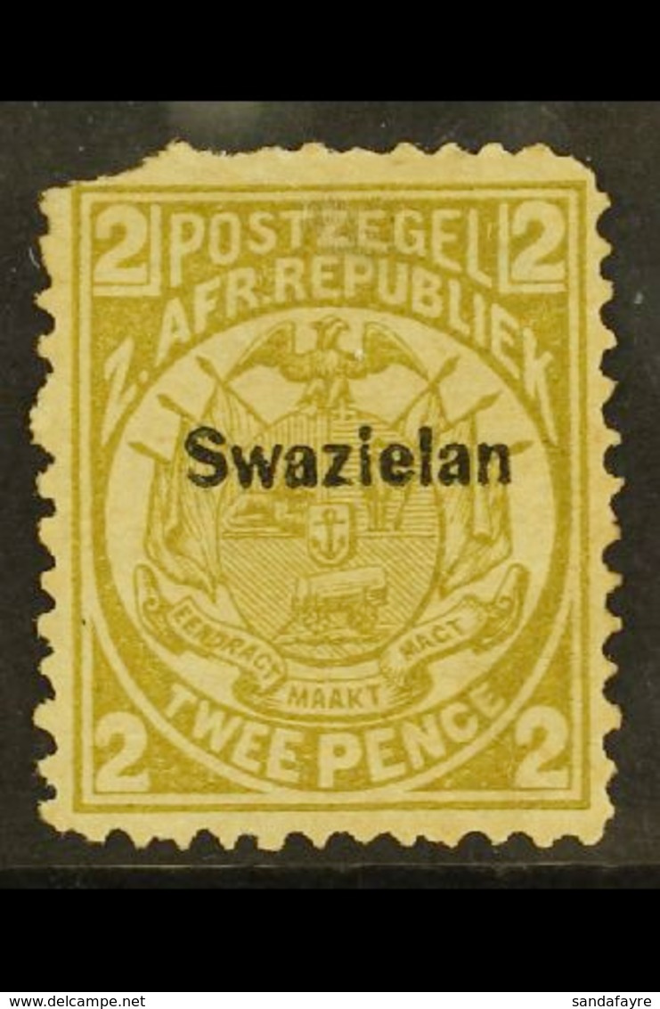 1889-90 2d Olive-bistre, Perf 12½ X 12 Overprinted, Variety "Swazielan" SG 2b, An Unused Example With A Thin And Damaged - Swaziland (...-1967)