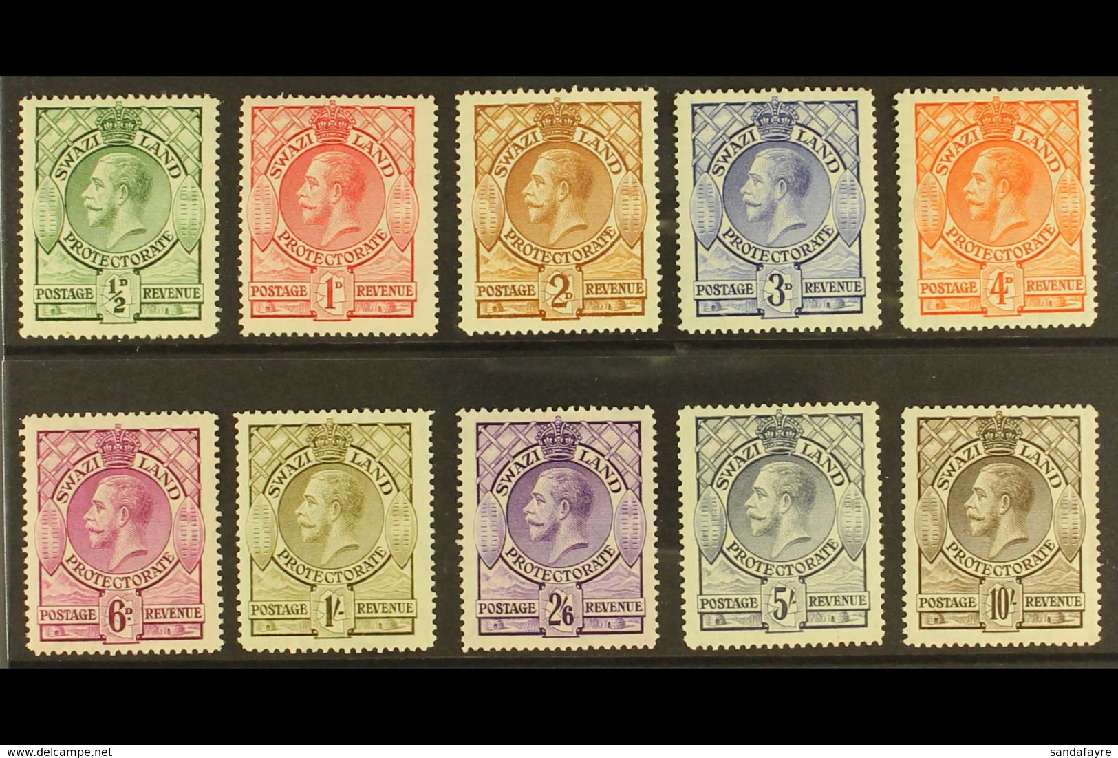 1933 Definitives Set Complete, SG 11/20, Very Fine Mint (10 Stamps) For More Images, Please Visit Http://www.sandafayre. - Swaziland (...-1967)