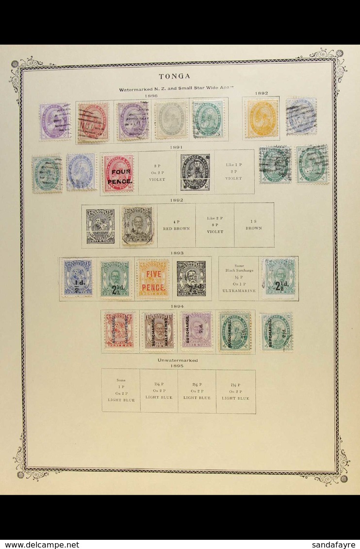 1886-1953 COLLECTION. A Most Useful Mint & Used Collection Presented On Printed "Scott" Pages. Includes 1886-88 George S - Tonga (...-1970)