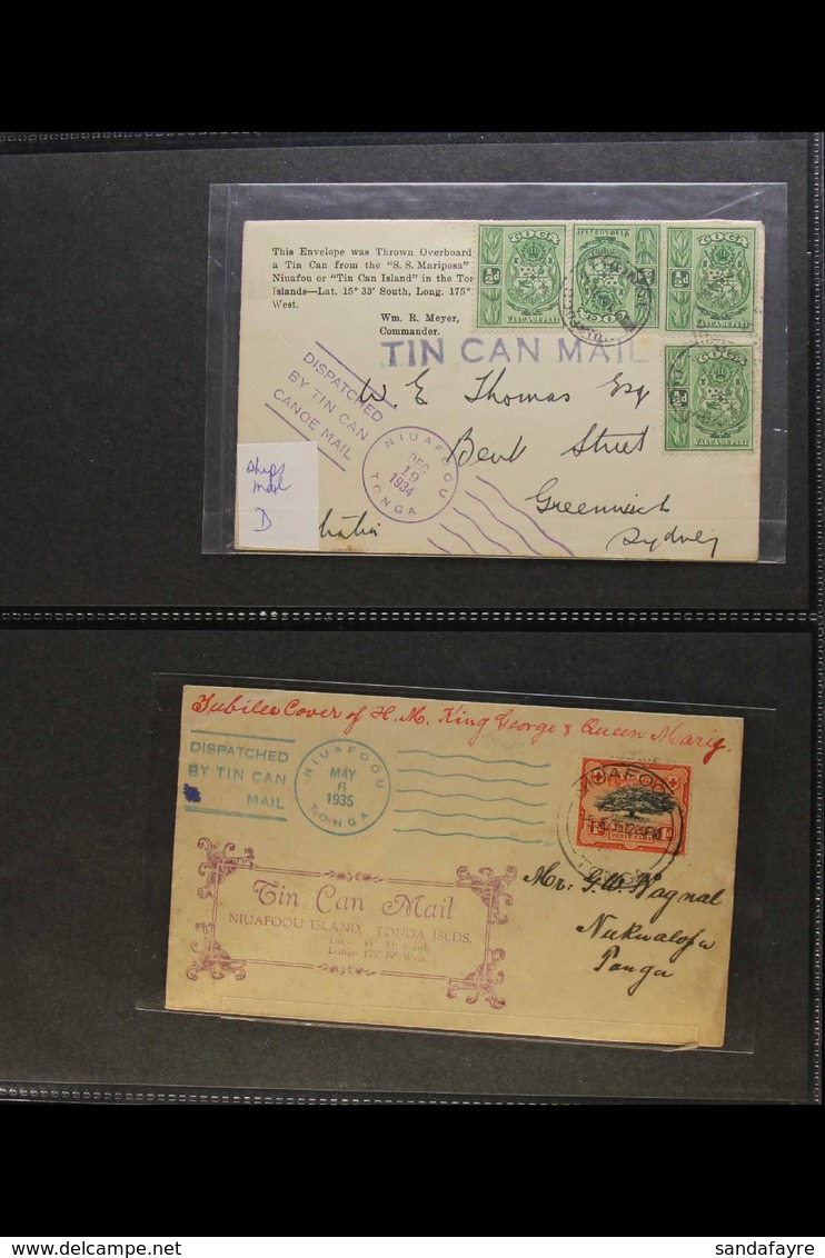 1930-37 TIN CAN MAIL A Delightful Collection Of KGV Era Covers, Many Are Illustrated, Bear Various Cachets, Registered T - Tonga (...-1970)