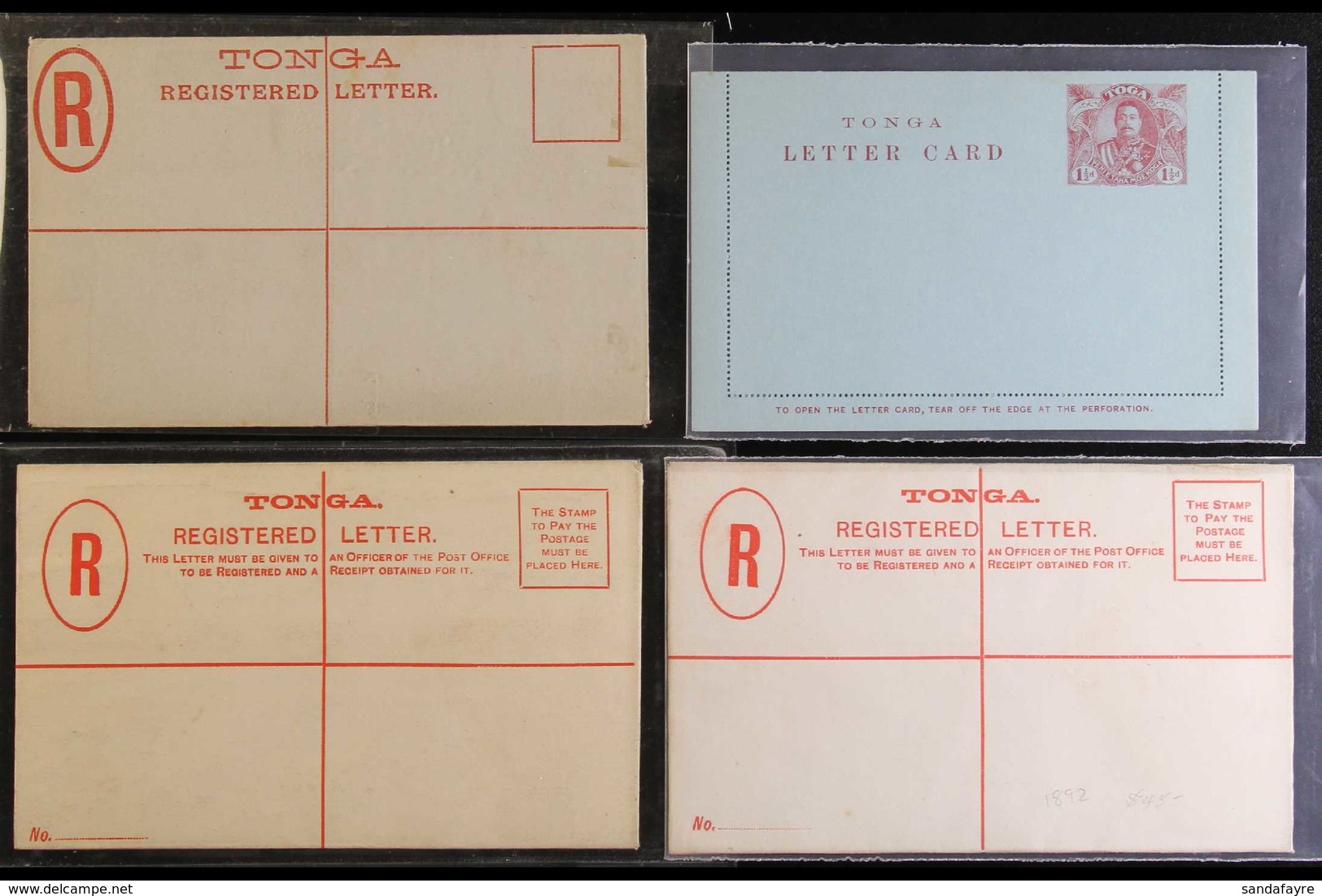POSTAL STATIONERY 1891-1912 Fine Unused All Different Group, Includes Registered Envelopes 1891 6d, 1892 (July) 6d & 189 - Tonga (...-1970)