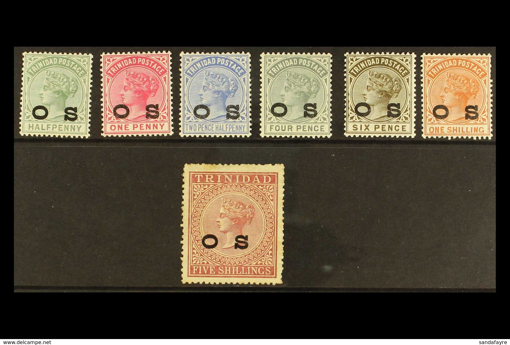 1894 OFFICIAL Complete Set, SG O1/7 Mint, The ½d - 1s Are Never Hinged. (7 Stamps) For More Images, Please Visit Http:// - Trinidad & Tobago (...-1961)