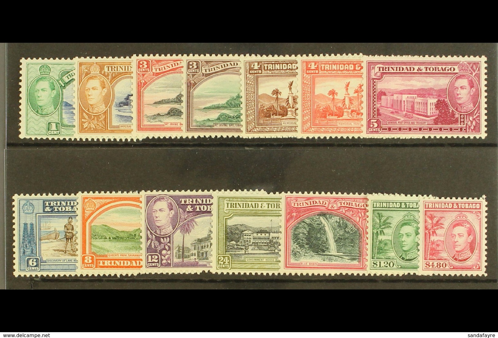 1938-44 KGVI Definitives Complete Set, SG 246/56, Very Fine Mint (14). For More Images, Please Visit Http://www.sandafay - Trindad & Tobago (...-1961)