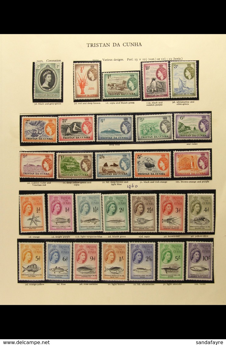 1953-78 SUPERB MINT COLLECTION On Printed Album Pages, Except For 1972 Longboats Set, Collection COMPLETE FROM 1953 Coro - Tristan Da Cunha