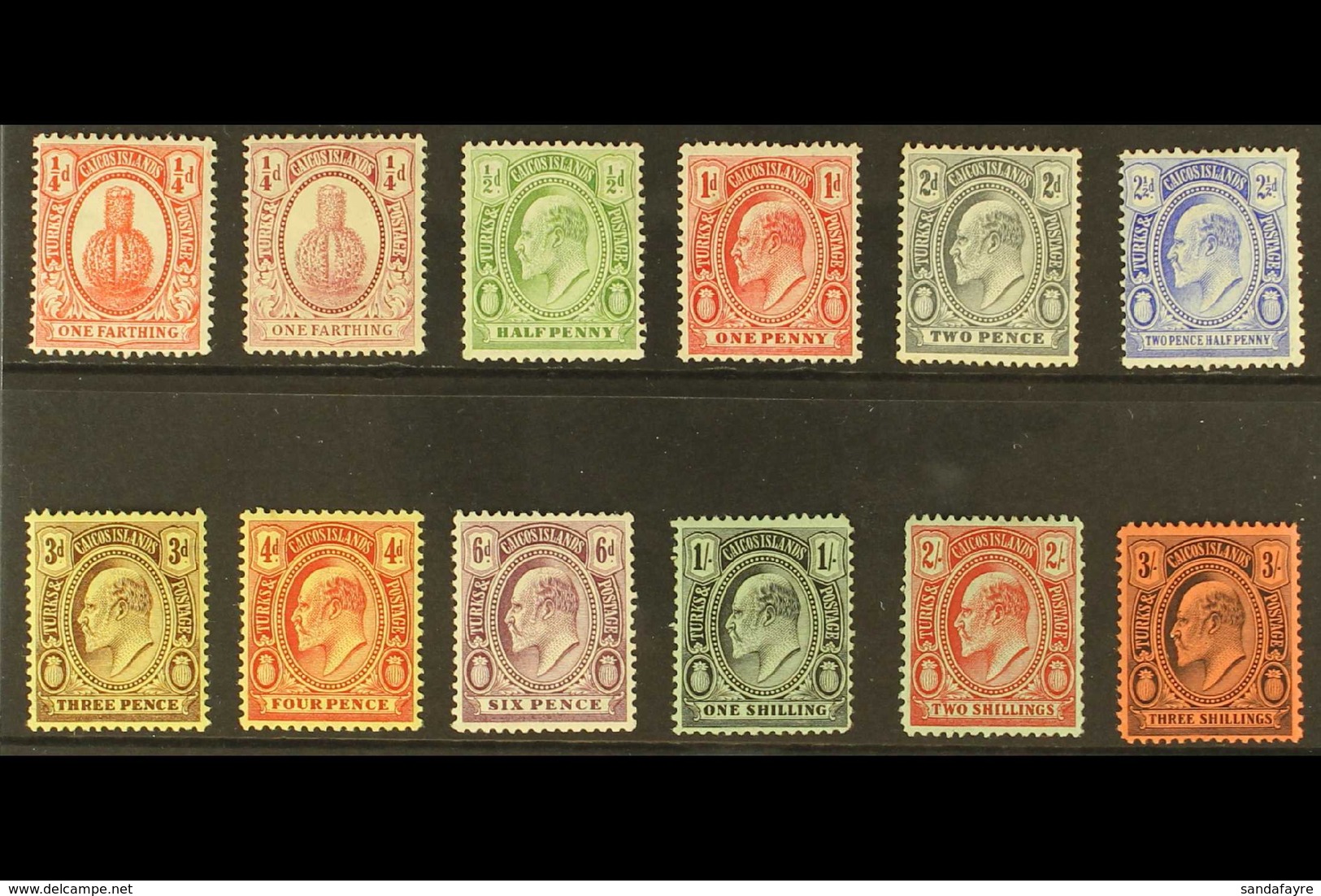 1909-11 Definitives Complete Set, SG 115/26, Fine Fresh Mint. (12 Stamps) For More Images, Please Visit Http://www.sanda - Turks & Caicos (I. Turques Et Caïques)