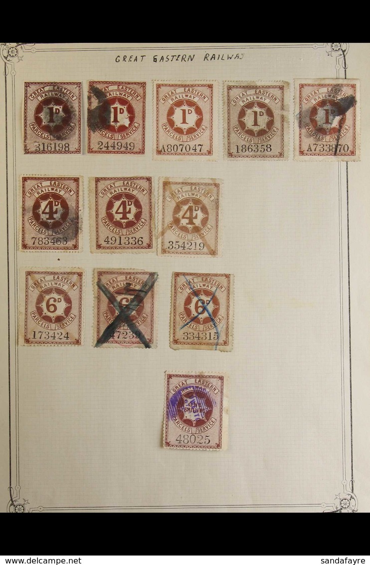 GREAT EASTERN RAILWAY Mint And Used (mainly Used) collection Of Newspaper And Parcel Stamps On Old Album Pages. With "Pa - Sonstige & Ohne Zuordnung