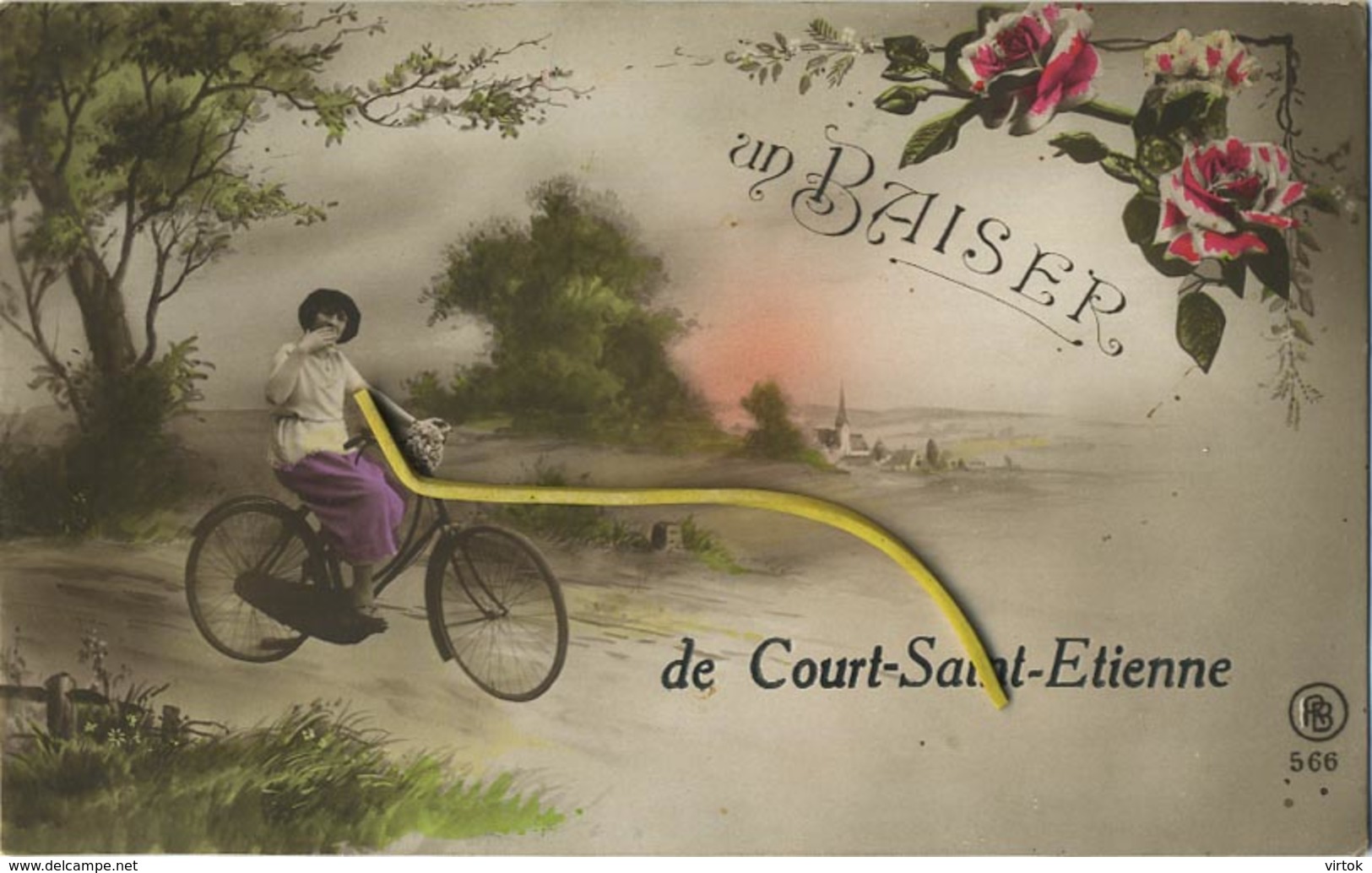 Court-Saint-Etienne : Un Baiser - Velo  ( Ecrit Avec Timbre )   Etat Parfait Super - Court-Saint-Etienne