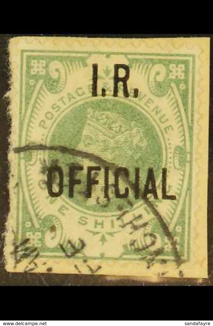 OFFICIALS INLAND REVENUE. 1887-1892, 1s Dull Green, SG O15, Fine Used On Piece. For More Images, Please Visit Http://www - Sonstige & Ohne Zuordnung