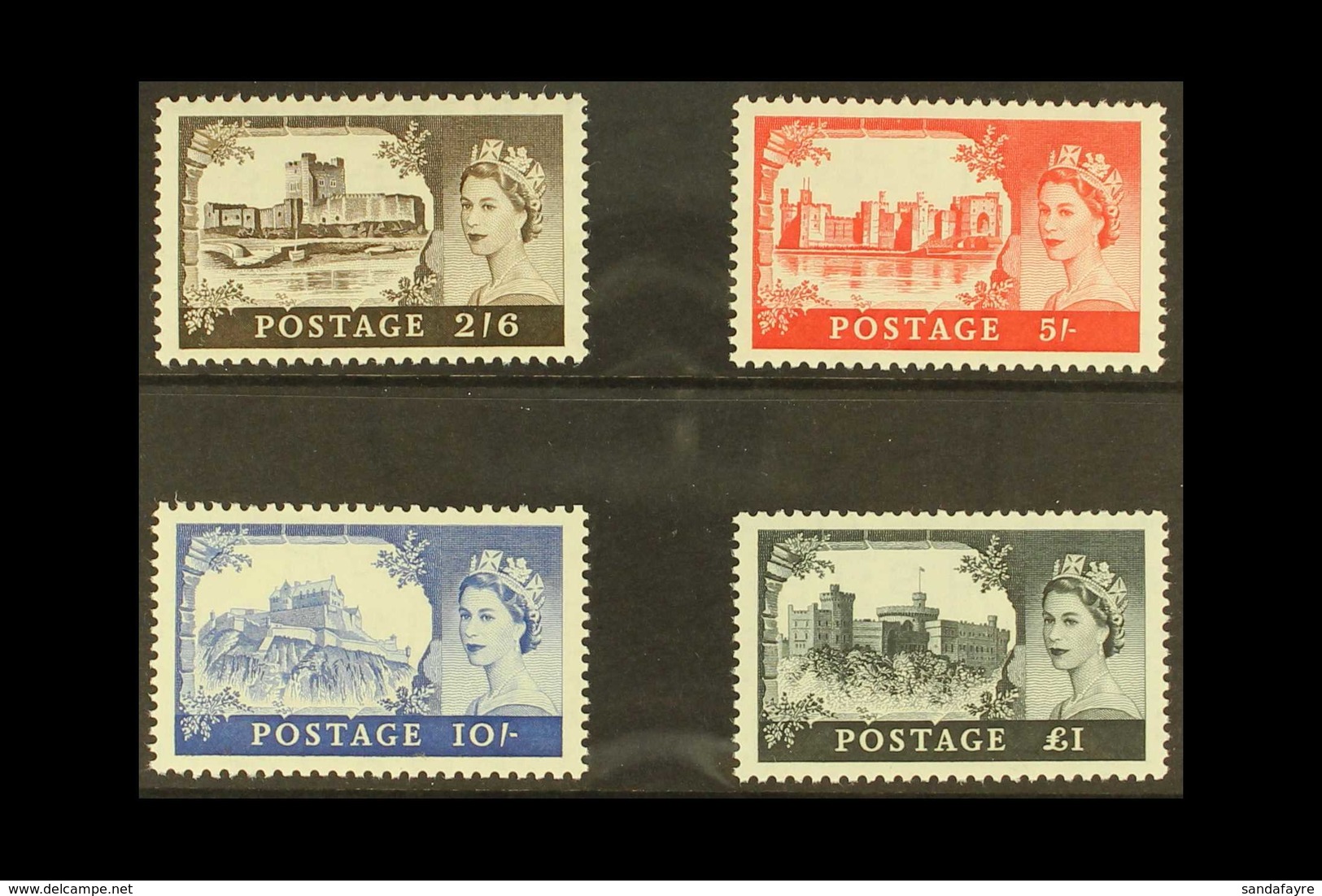 1958 1st De La Rue Castle Set, SG 536a/539a, Very Fine Never Hinged Mint (4 Stamps) For More Images, Please Visit Http:/ - Sonstige & Ohne Zuordnung