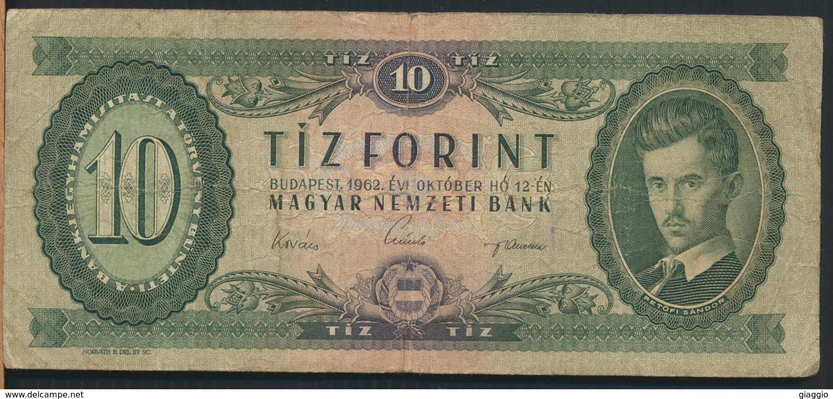 °°° HUNGARY - 10 FORINT 1962 °°° - Ungheria