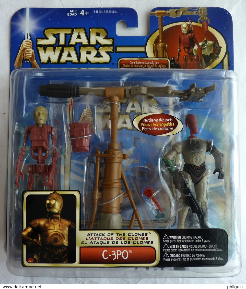STAR WARS 2002 BLISTER ATTACK OF THE CLONE FIGURINE  C-3PO Pièces Interchangeables Blister US - Episodio II