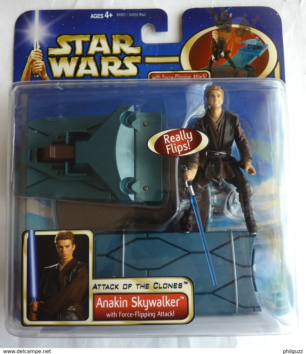 STAR WARS 2002 BLISTER ATTACK OF THE CLONE  FIGURINE ANAKIN SKYWALKER  With Force-Flipping Attack ! Blister US - Episodio II