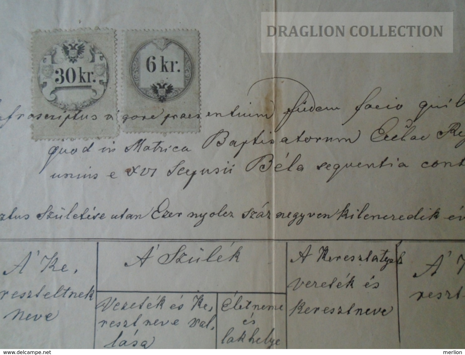 DC53.8   Old Document  - Béla - Belá (Slovakia) Nitra - András Mituria -Zentko  1861 - Other & Unclassified