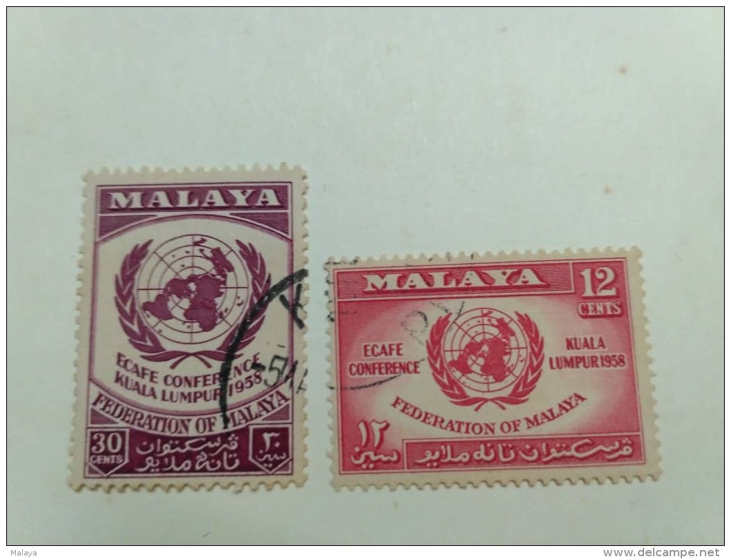 Malaysia MAlaya 1958 Used  UN Economic Commission Asia &amp; Far East Conference Set - Fédération De Malaya