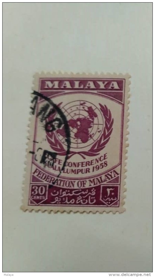 Malaysia MAlaya 1958 Used  UN Economic Commission Asia &amp; Far East Conference 30c - Federation Of Malaya