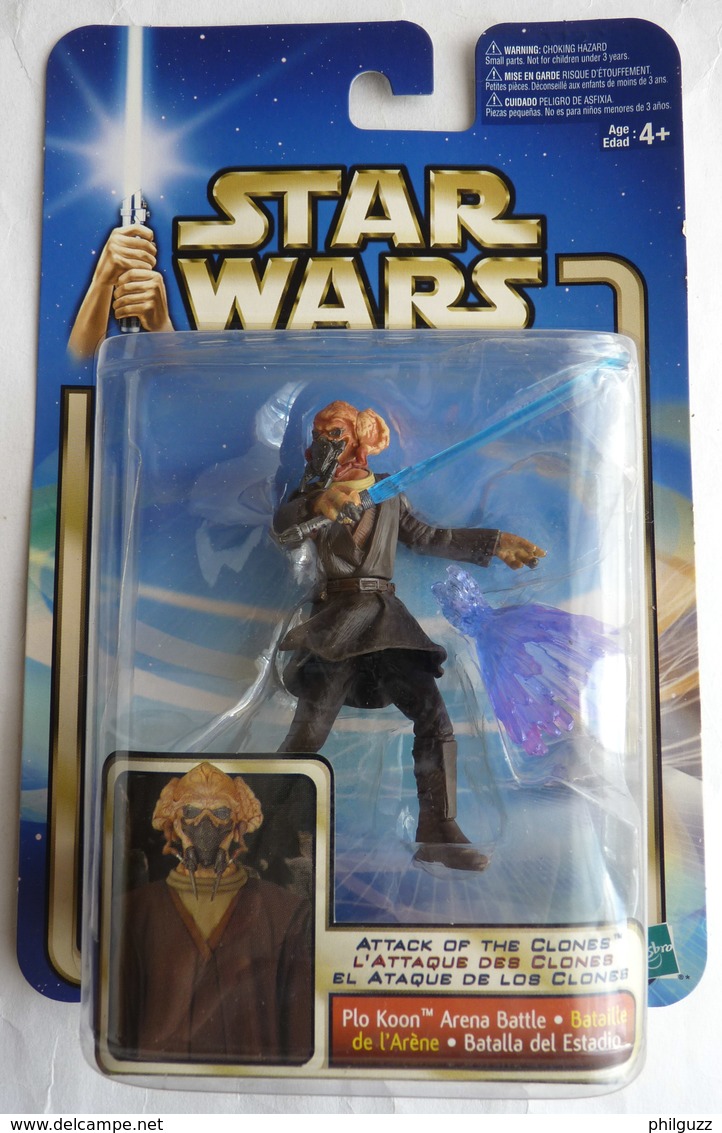 STAR WARS 2002 BLISTER ATTACK OF THE CLONE FIGURINE PLO KOON Bataille De L'arène BLISTER EU - Episode II