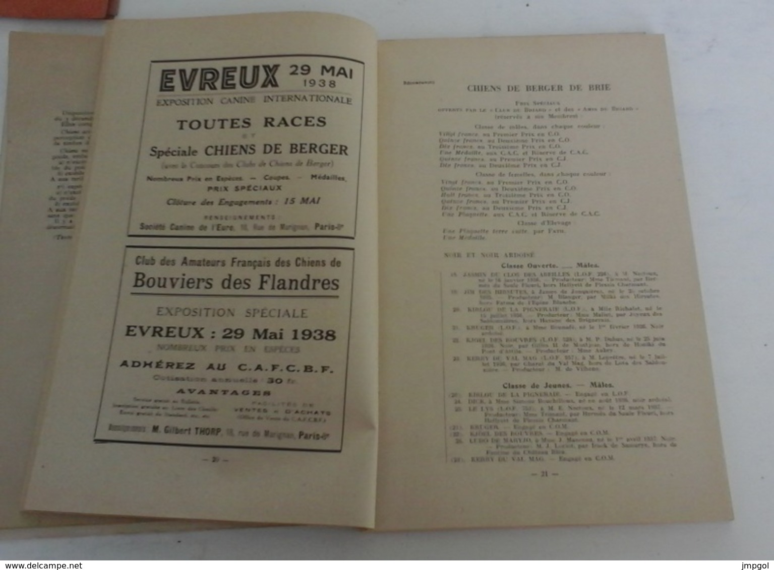 Catalogue Officiel 64 ème Exposition Internationale Canine Paris 2 3 Avril 1938 Porte De Versailles - Programmes