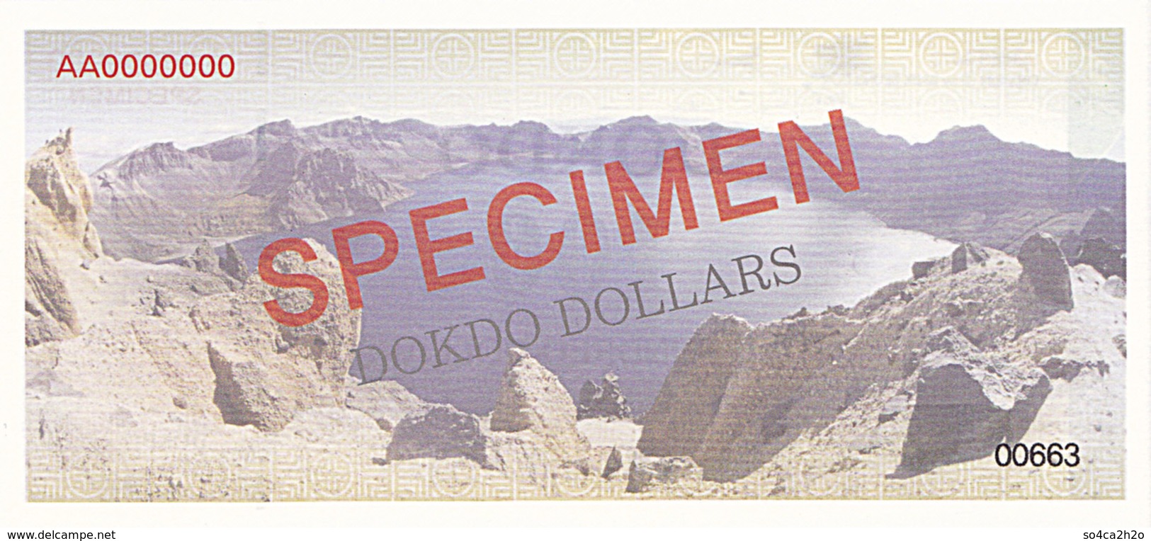 Specimen Île DOKDO Corée 100 Dollars 2012 UNC - Fictifs & Spécimens