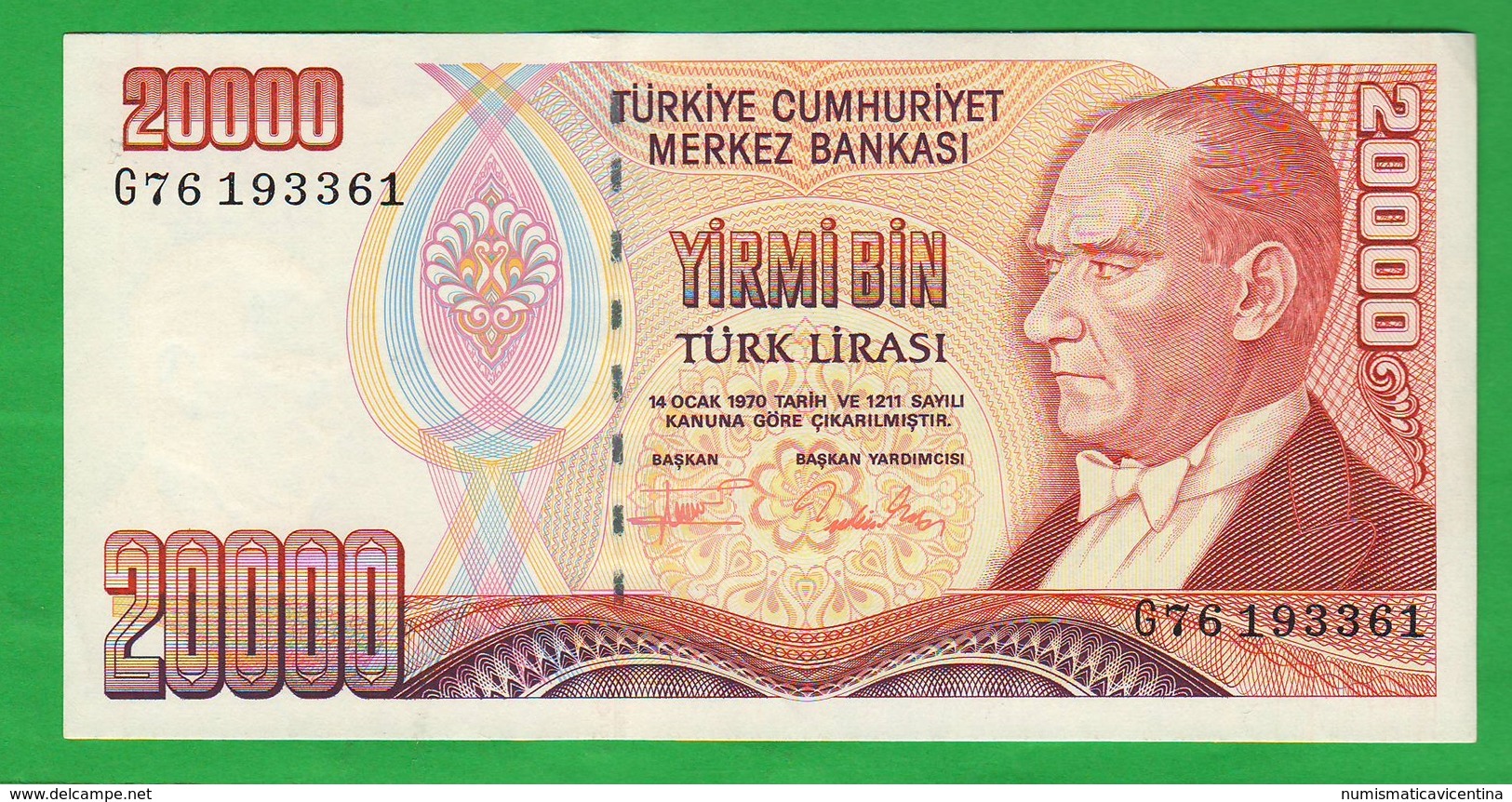 Turchia Turkey 20.000 Turk Lirasy  1970 - Turchia