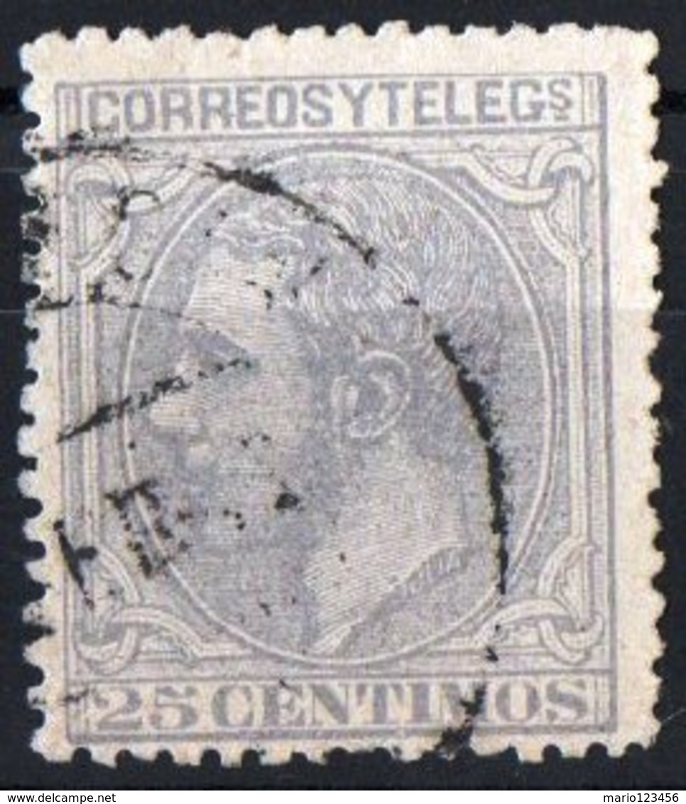 SPAGNA, SPAIN, COMMEMORATIVO, RE ALFONSO XII, 1879, FRANCOBOLLO USATO YT 187   Scott 246 - Usati