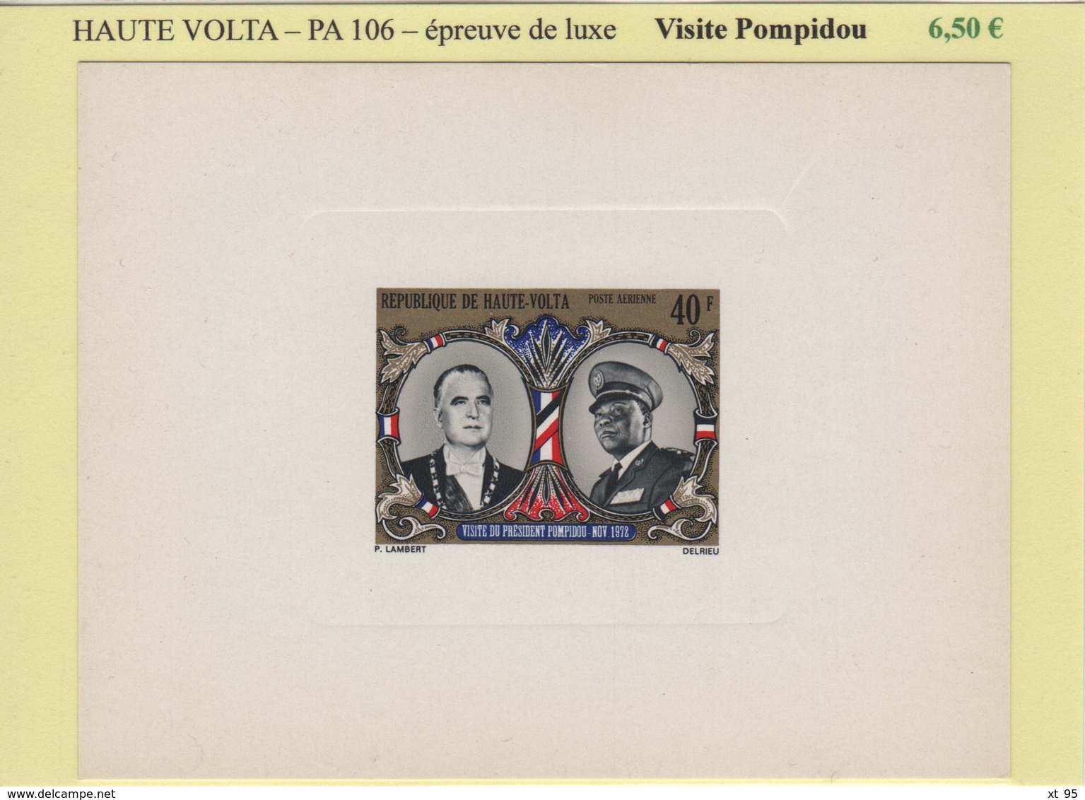 Haute Volta - PA N°106 - Visite Pompidou - Epreuve De Luxe - Upper Volta (1958-1984)