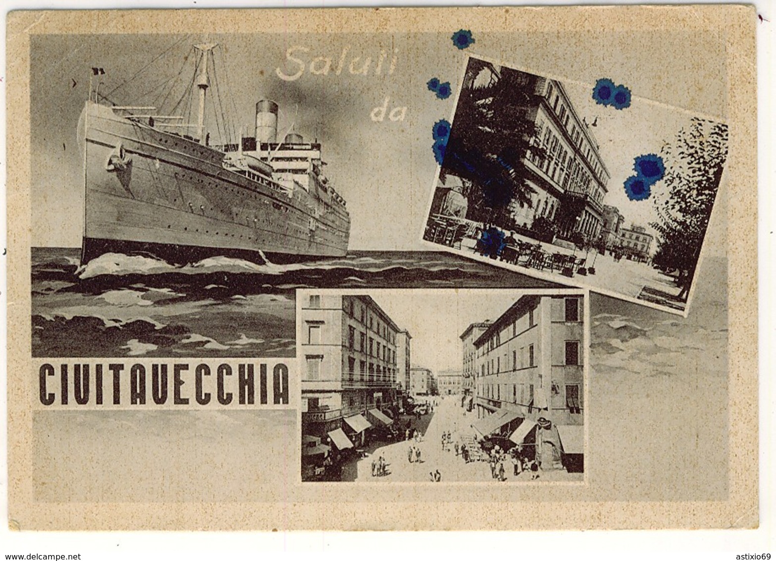 CIVITAVECCHIA SALUTI NAVE 1950 FG VG - Civitavecchia