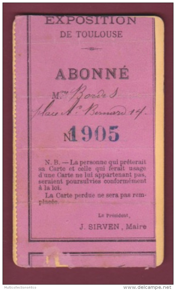 310718  - PHOTO CDV EXPOSITION DE TOULOUSE HAUTE GARONNE Mme BORDES Abonné - J SIRVEN Maire - Personnes Identifiées