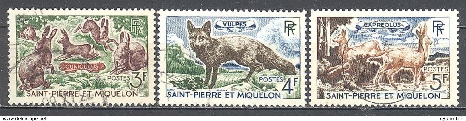 Saint Pierre Et Miquelon: Yvert N° 372/374°; Lapins; Chevreuils Renard - Used Stamps