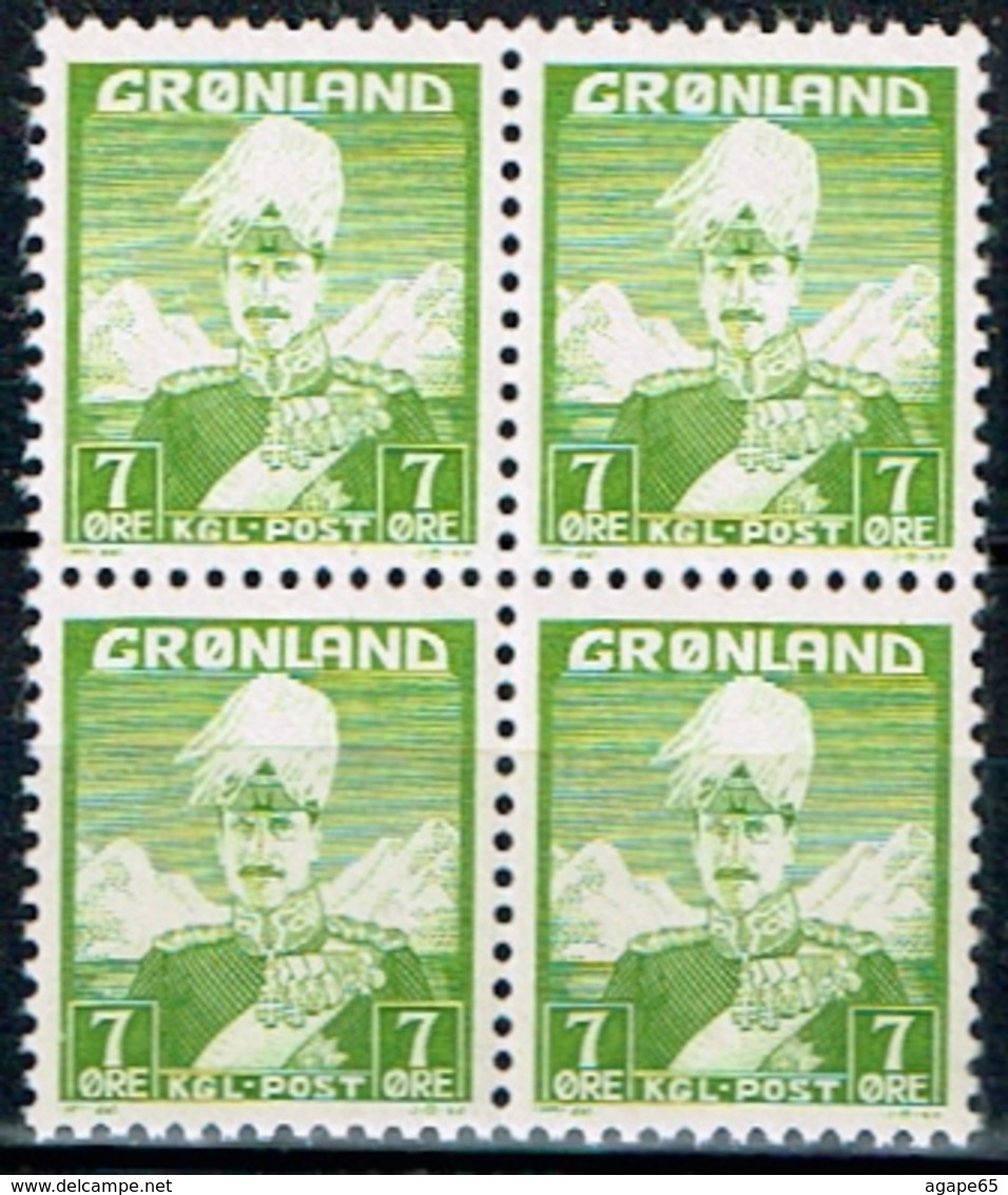 GROELANDIA, REY CHRISTIAN X, 7 ØRE - Used Stamps