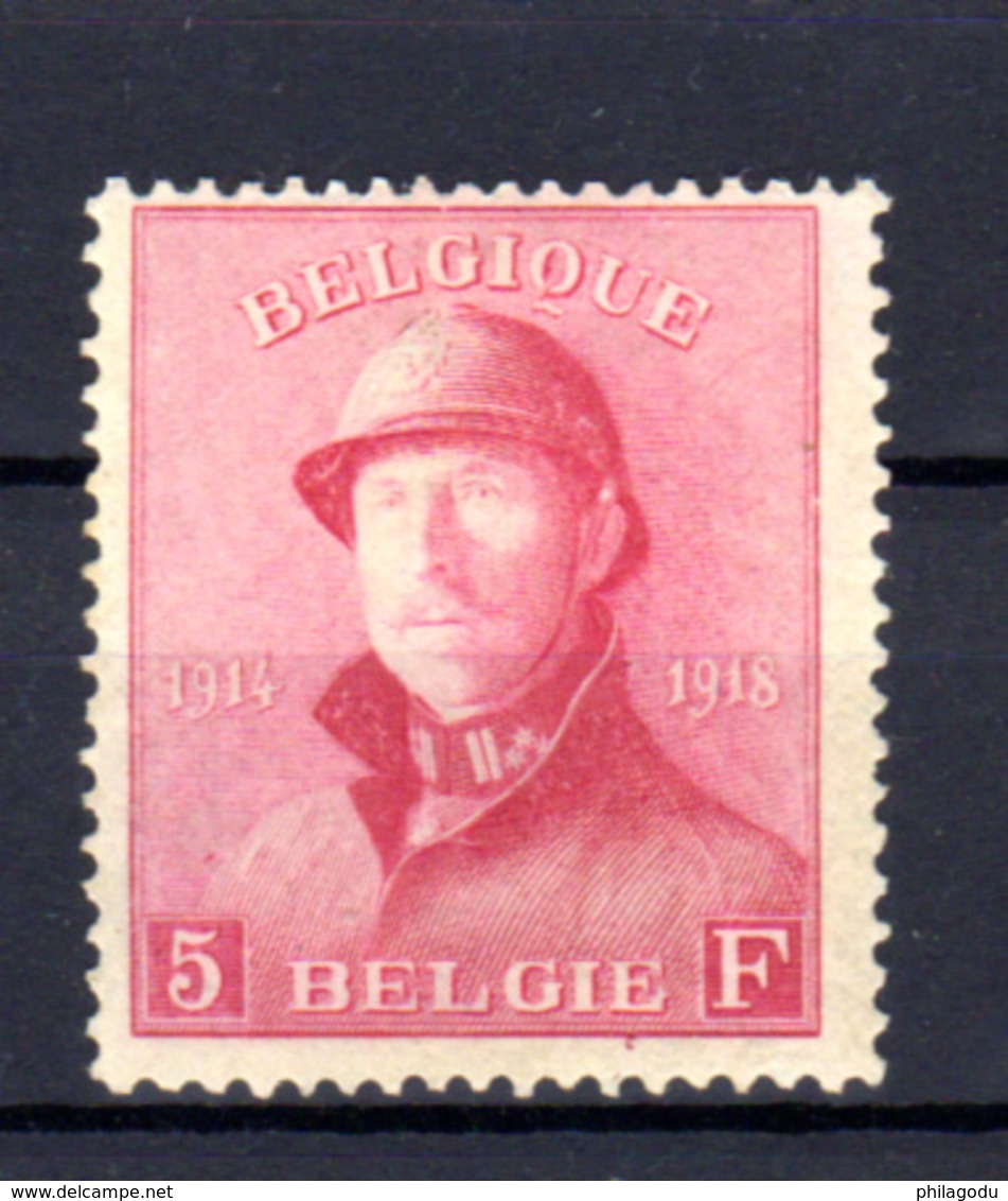 1919   Belgique, Roi Albert Casqué, 177** (gomme Altérée), Cote 430 €, - 1919-1920 Roi Casqué