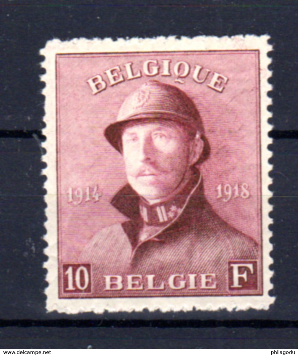 1919   Belgique, Roi Albert Casqué, 178**, Cote 660 €,   Bien Centré - 1919-1920 Trench Helmet