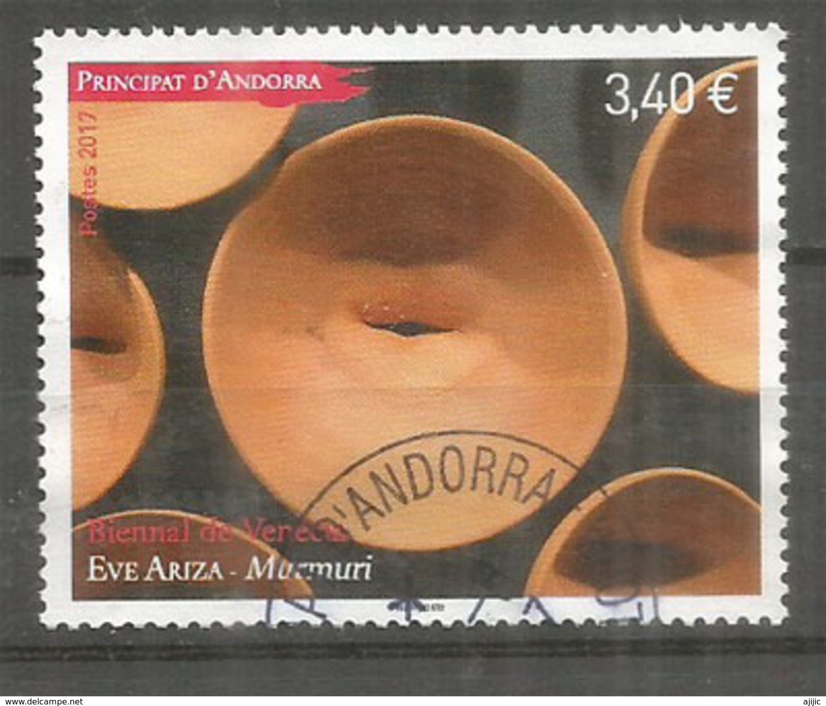 ANDORRA.Biennale De Venise 2017, Oeuvre De Eve Ariza (Delegacio Andorrana) Oblitéré 1 ère Qualité,haute Faciale - Used Stamps