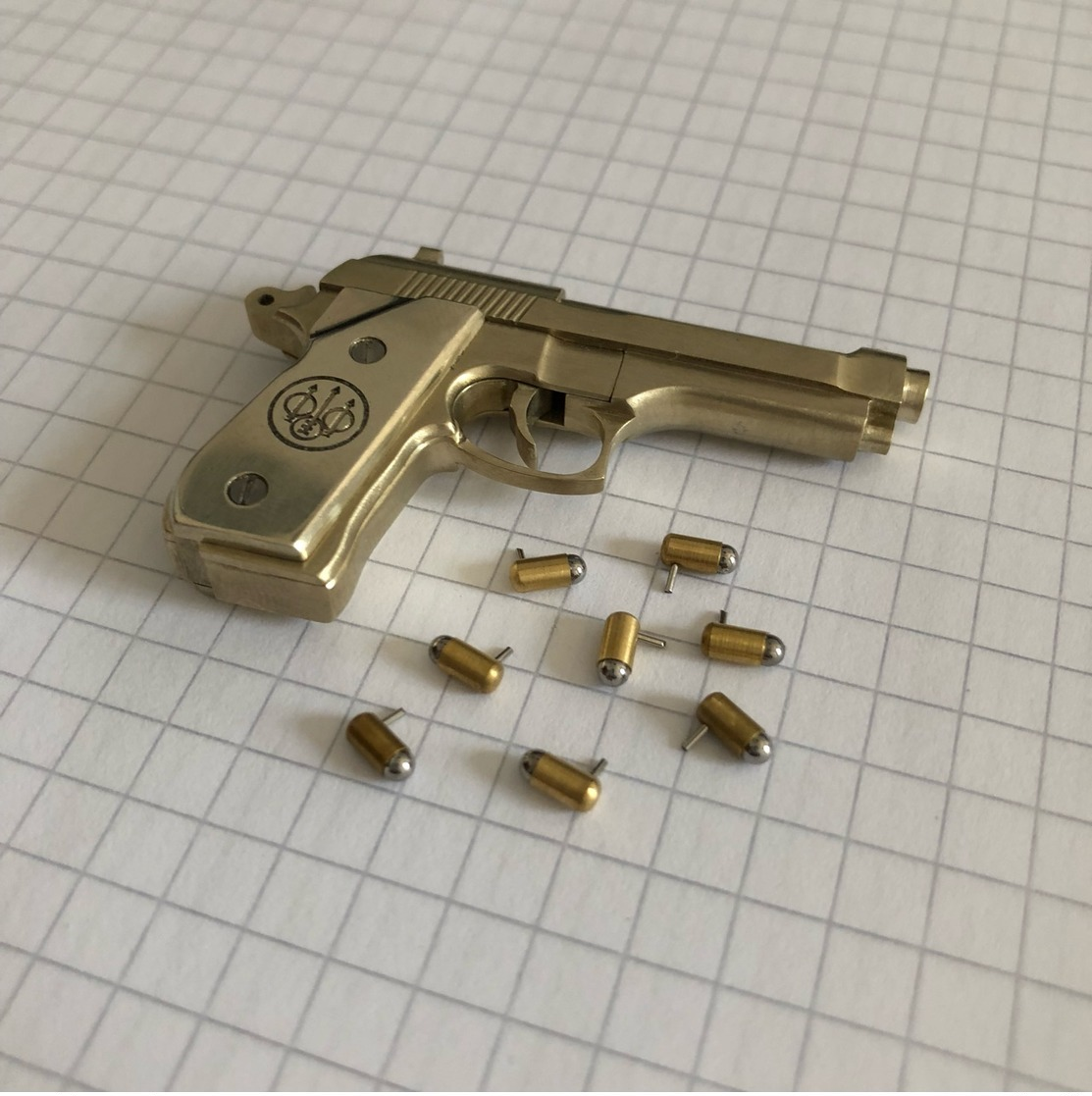 Beretta Pistol - 2mm Pinfire - Miniature Gun - Cap Gun - Action Model - Scale 1:5 - Autres & Non Classés