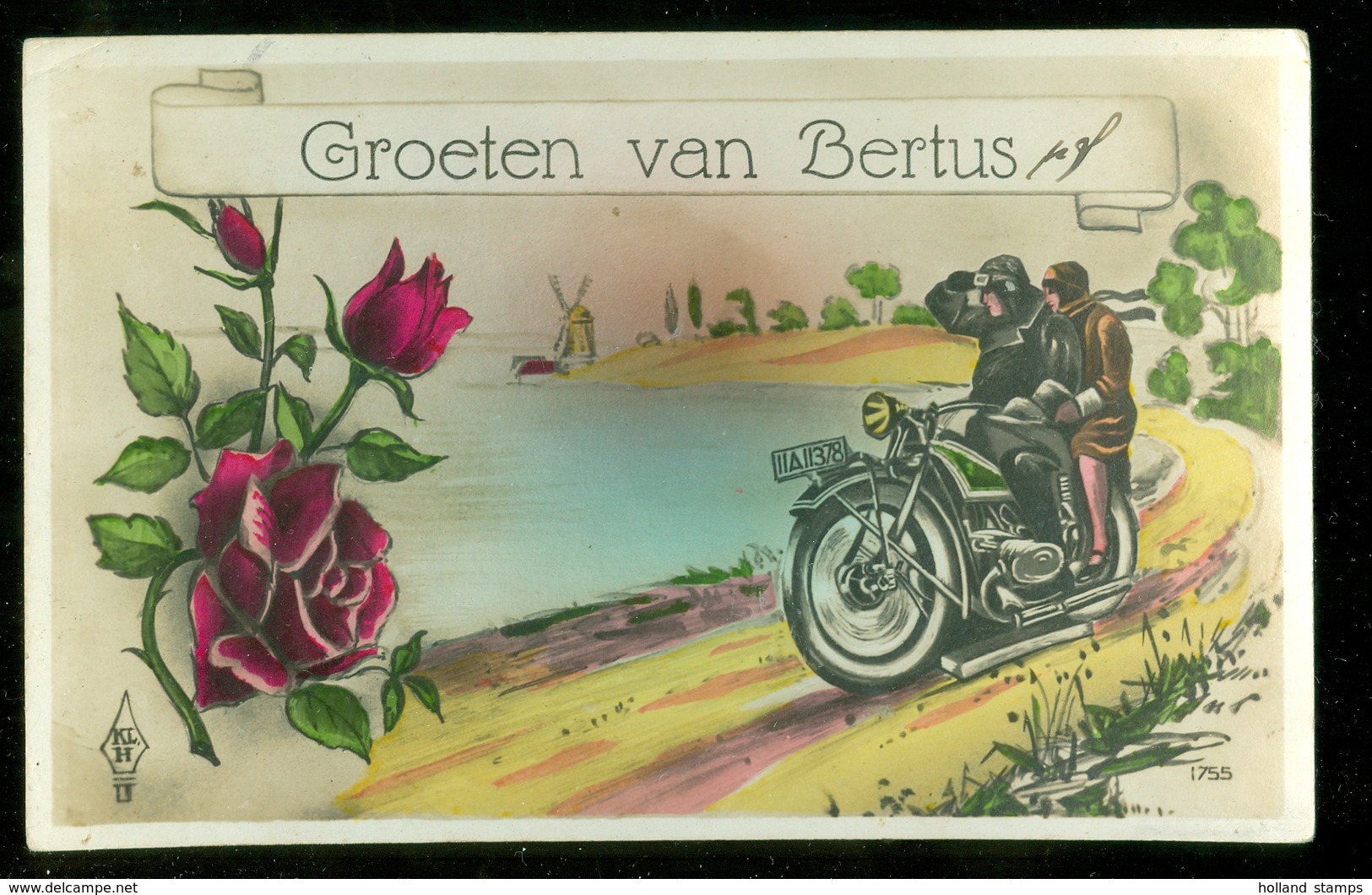 NEDERLAND ANSICHTKAART Uit 1929 Gelopen Van OUD-BEIJERLAND Naar HERWIJNEN * FANTASIE (3887p) - Andere & Zonder Classificatie