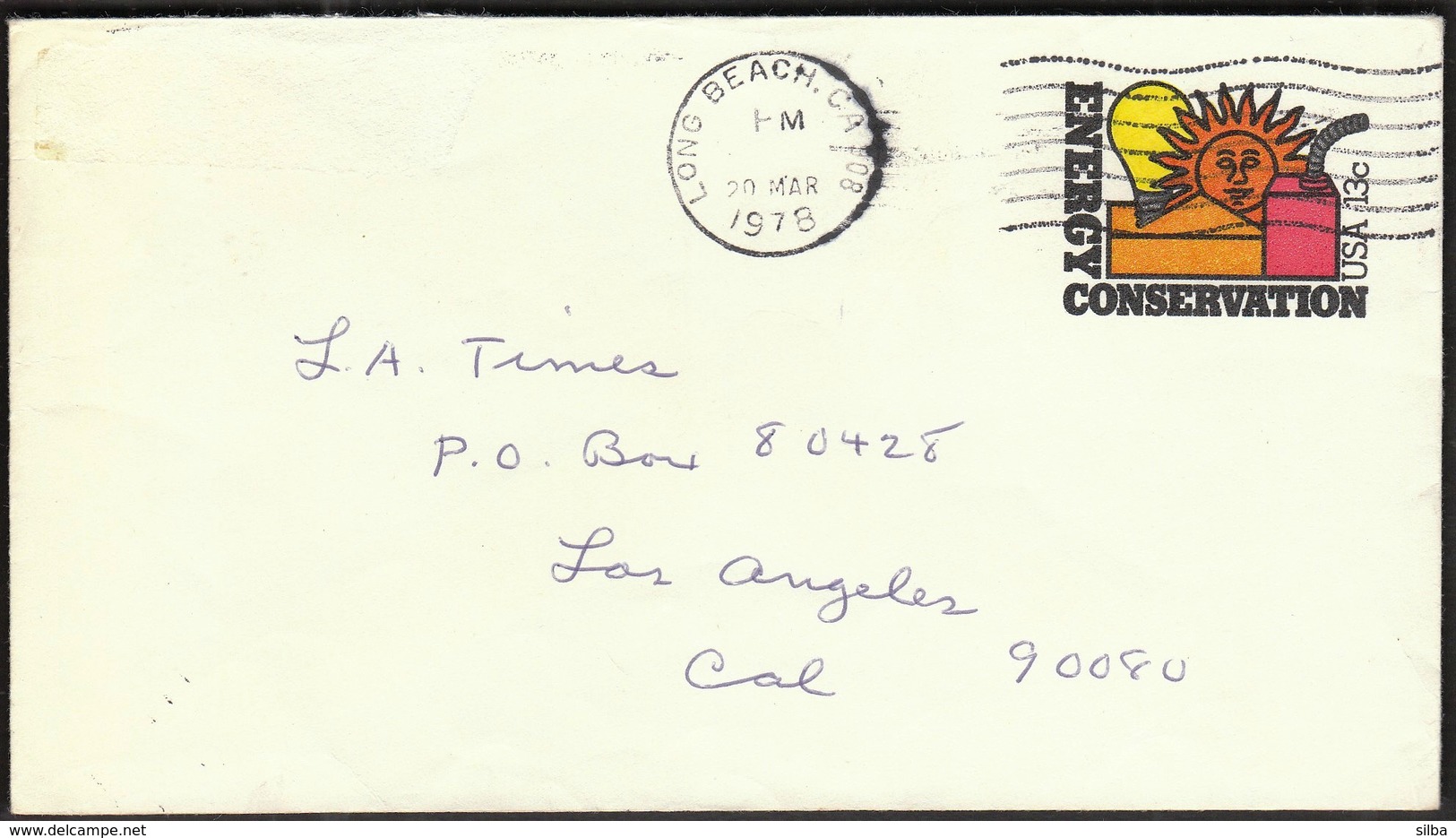 USA United States Long Beach 1978 / Energy Conservation / Sun, Oil, Electricity / Postal Stationery - Sonstige & Ohne Zuordnung